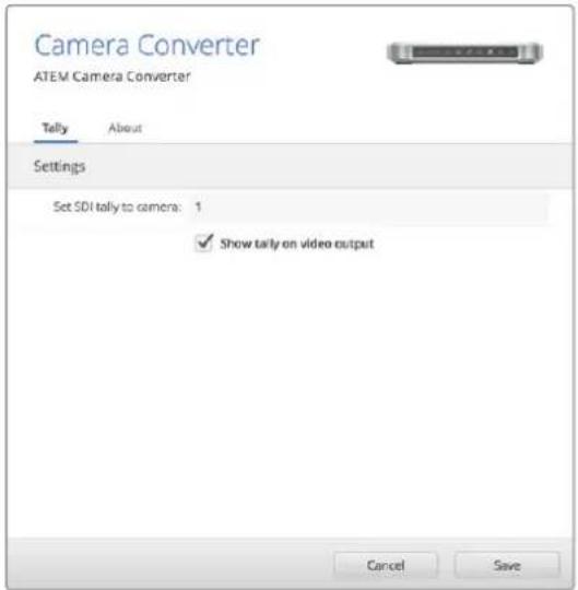 Blackmagic Design ATEM Microphone Converter - Impostare il bordo tally e il numero della camera - 1