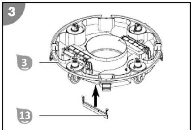 Steinbach Poolrunner Battery Basic 2.0 - Montaje de las escobillas de limpieza - 1