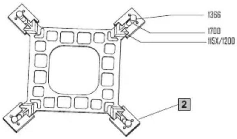 NOX Hummer X-240 LCD - BACKPLATE MOUNTING HOLES ILLUSTRATION - 1