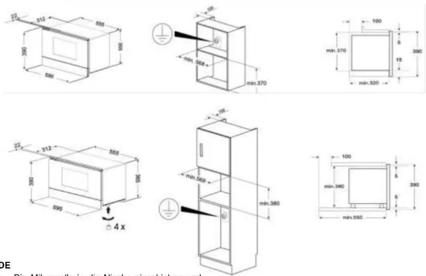 Küppersbusch ML 6330.0 S7 - Einbau / Dimensions pour l'installation du four / Afmetingen voor installatie - 1