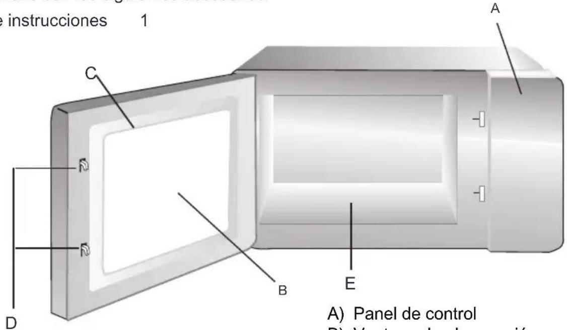 ASPES AMWH2510001MD - Nombres de las partes y accesorios del horno - 1