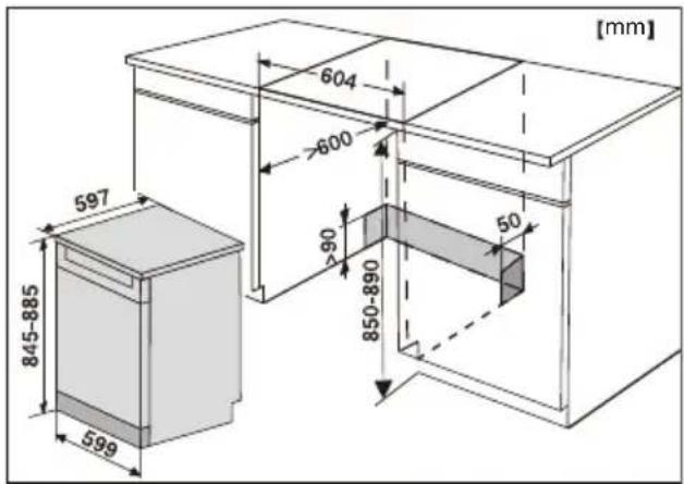 HISENSE HS693A90XAD - Installation du lave-vaisselle - 1