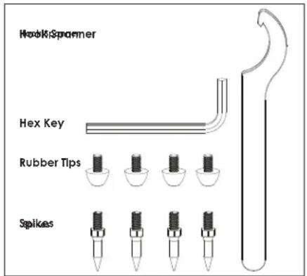 GoldenEar T44 - Choosing Spikes or Rubber Tips - 1