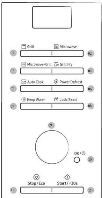 SAMSUNG MG32DE4524CT - Control panel - 1