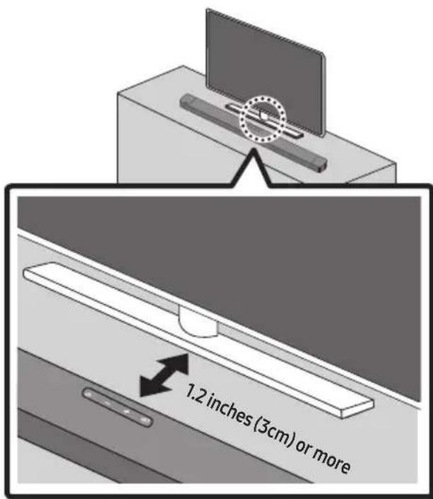 SAMSUNG HW-B550F - PLACING THE SOUNDBAR ON A TV STAND - 1