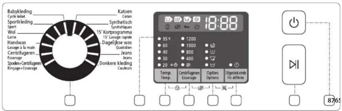 SAMSUNG WF61F4E0N2W - Utiliser le panneau de commande - 1