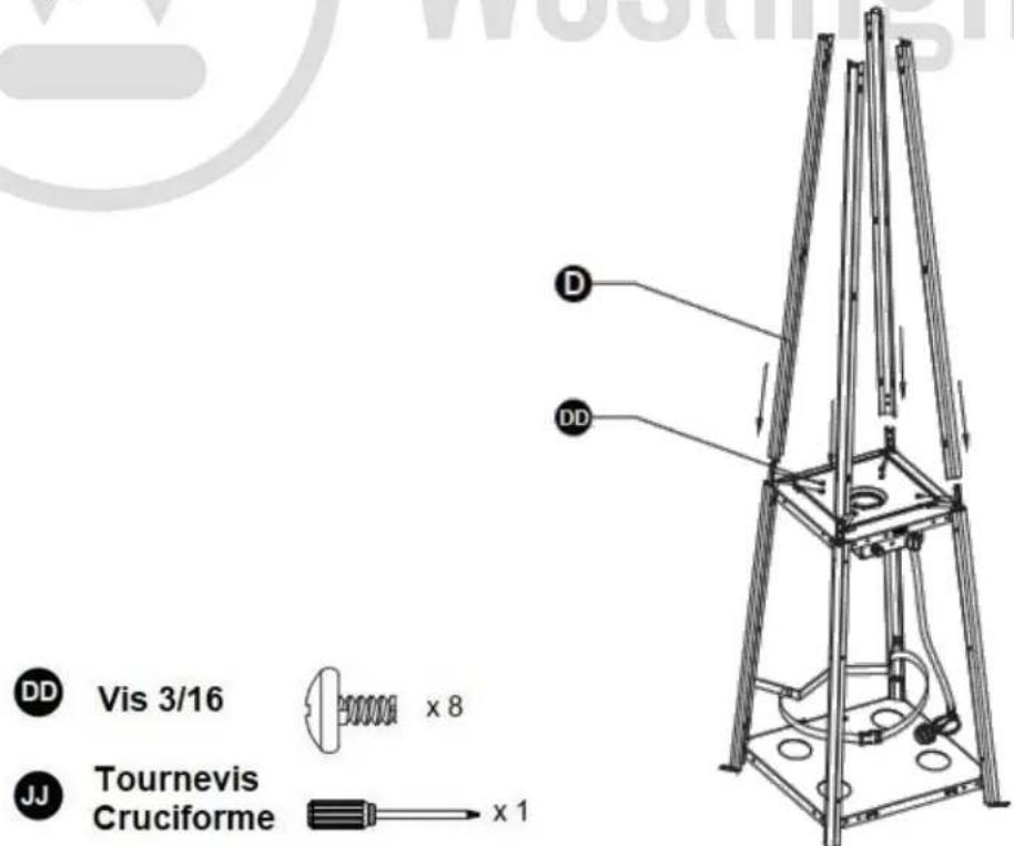 DD Vis 3/16 x 8 JJ Tournevis Cruciforme x 1