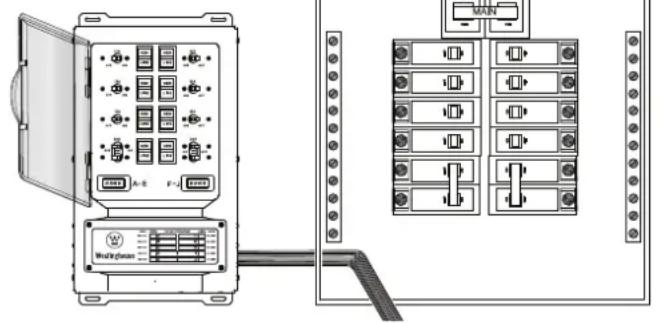 WESTINGHOUSE WMTS30A10C - Para cablear circuitos de 240 V al interruptor de transferencia: - 1