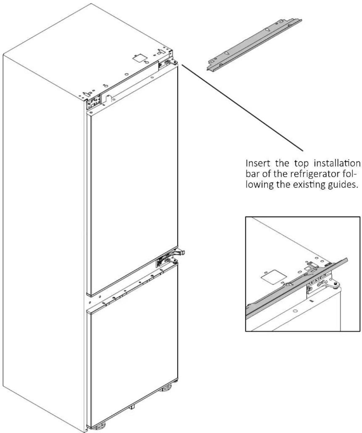 HOOVER HONBQT3518E - Installation instructions for the refrigerator - 1