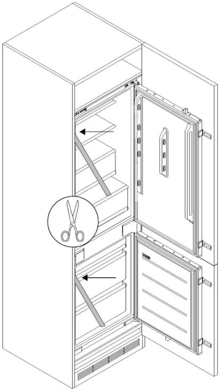 HOOVER HONBQT3518E - Applying gaskets on the side of the refrigerator - 1