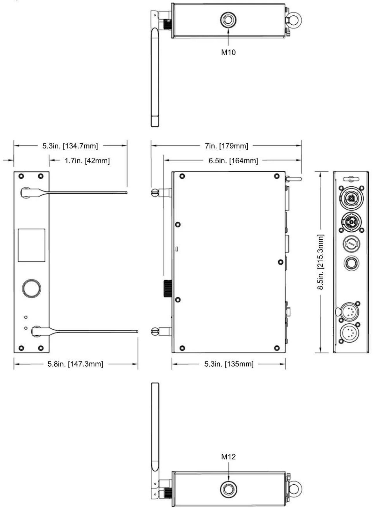 Elation ARIA X2 TRANSCEIVER - DIMENSION DRAWINGS - 1