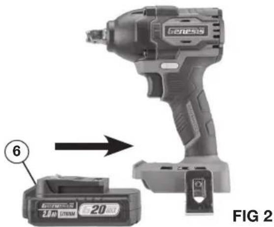Genesis GLIW2012BH - INSTALLING AND REMOVING THE BATTERY PACK (FIG 2) - 1