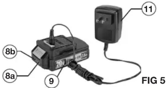 Genesis GLCS2065B - CHARGING THE BATTERY (FIG 5) - 1