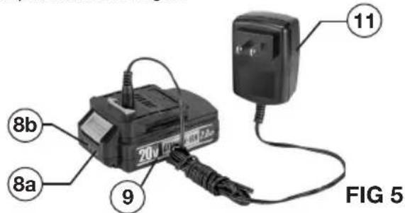 Genesis GLCS2065B - CHARGEMENT DU BLOC-BATTERIE (FIG 5) - 1