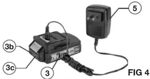 Genesis GLGBS20B - CHARGEMENT DU BLOC-BATTERIE (FIG 4) - 1