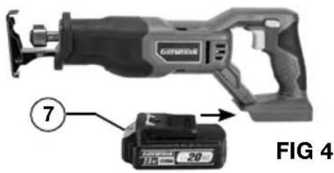 Genesis GLRS20B - INSTALLING AND REMOVING THE BATTERY PACK (FIG 4) - 1