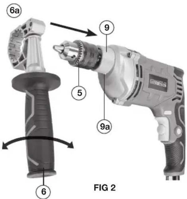 Genesis GHD1275B - To Attach the Auxiliary Handle - 1