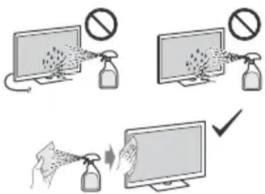 SONY Bravia K-50S3 - Behandling og rengøring af TV'ets skærmoverflade og kabinet - 1