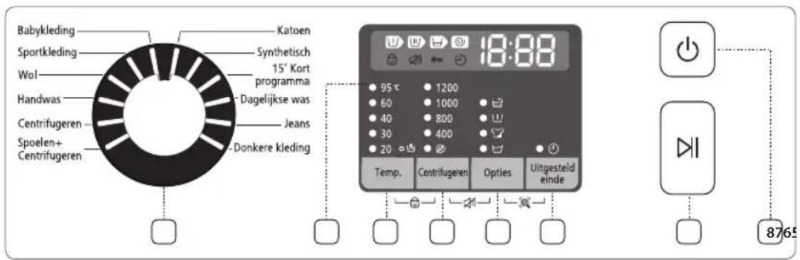 SAMSUNG WF71F5E0Z4W - Het bedieningspaneel gebruiken - 1