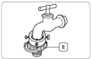 SAMSUNG WF71F5E0Z4W - Anschließen des Frischwasserschlauchs - 9