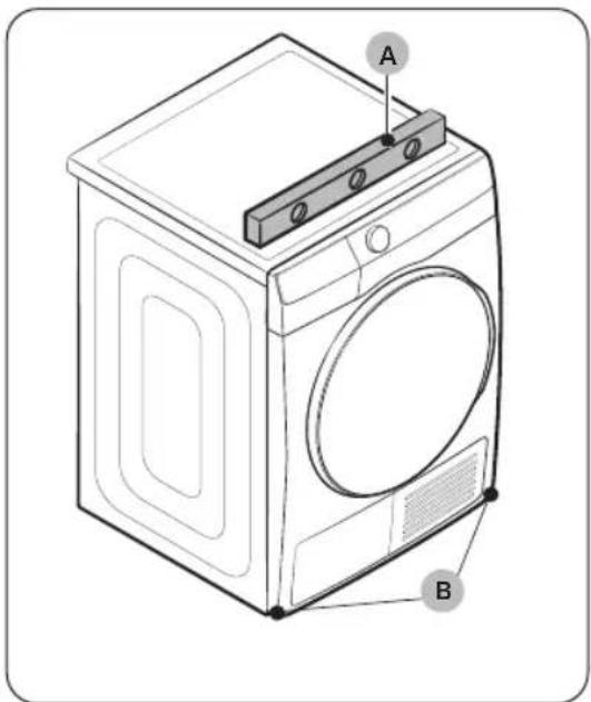 SAMSUNG DV90DG6845HH - STEP 2 Ajustement des pieds réglables - 1