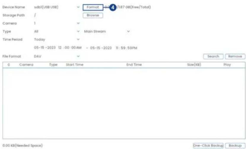 Lorex N92062-M2D6 - Pour formater une clé USB : - 2