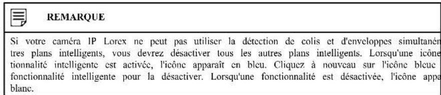 Lorex N92062-M2D6 - Activer la détection de colis et d'enveloppes dans le plan intelligent - 2