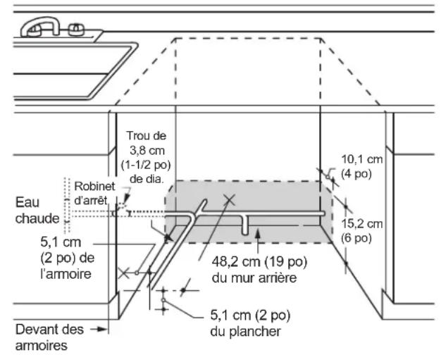 GE GDT550PGRBK - PRÉPARATION DE L'ALIMENTATION EN EAU CHAUDE - 1