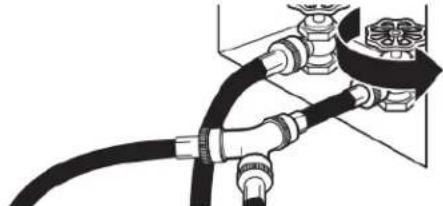 MAYTAG MED6205RSIL - Fixer le long tuyau au raccord en « Y » et serrer les raccords - 3