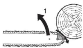 Shindaiwa 335S - Precauciones de seguridad para el retroceso lateral - 1