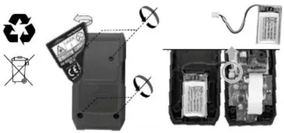 Laserliner LaserRange-Master Gi4 Mini - Remoção da bateria - 1