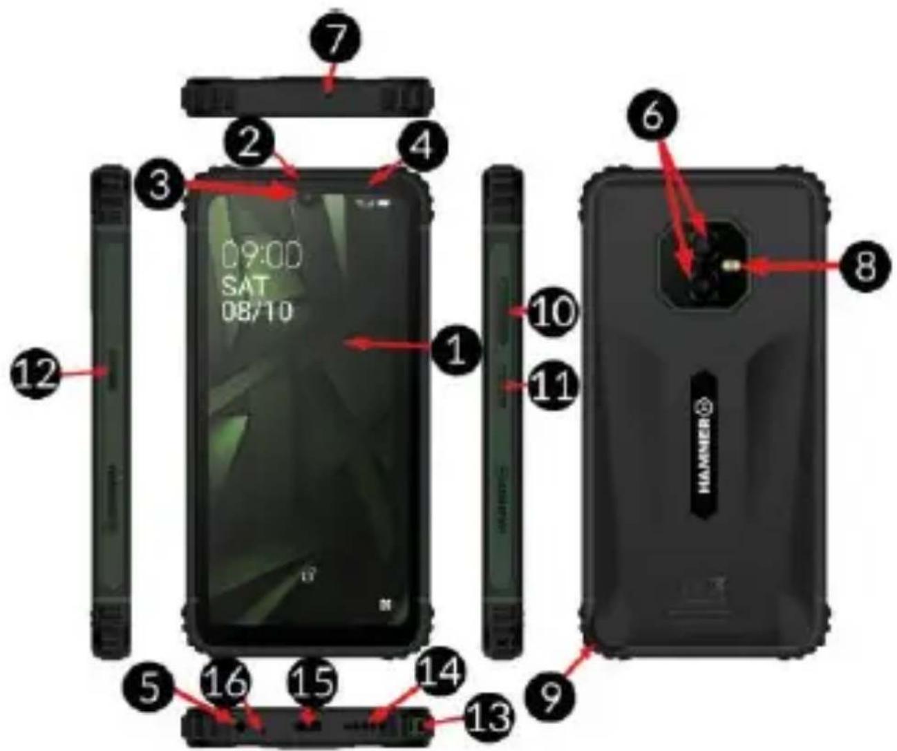 Hammer Ranger 8 - Telefono išvaizda - 1