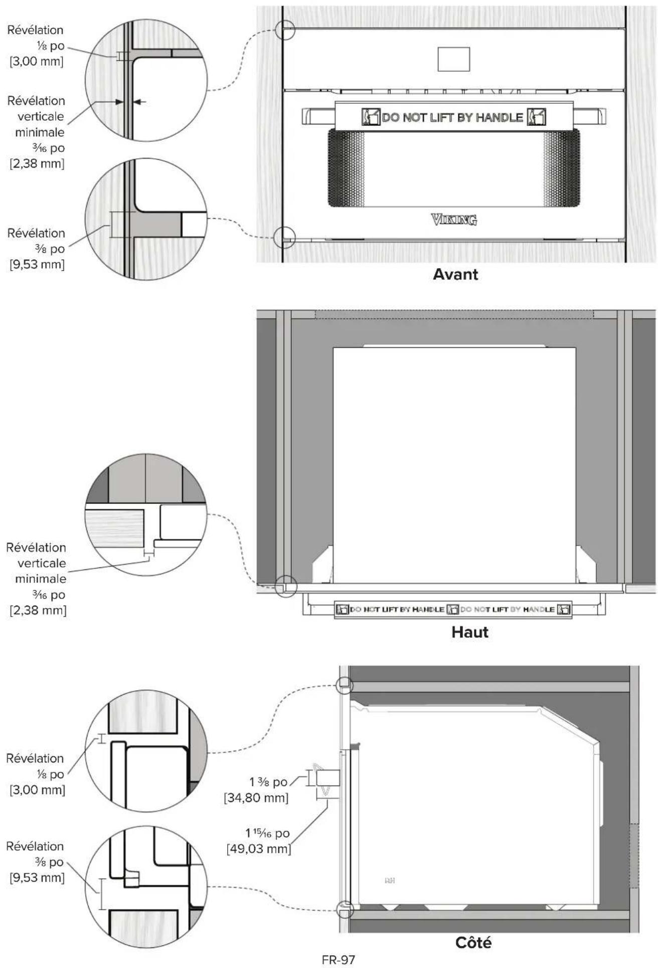 VIKING MVMSP6301BG - Spécifications des armoires - Autonome - 2