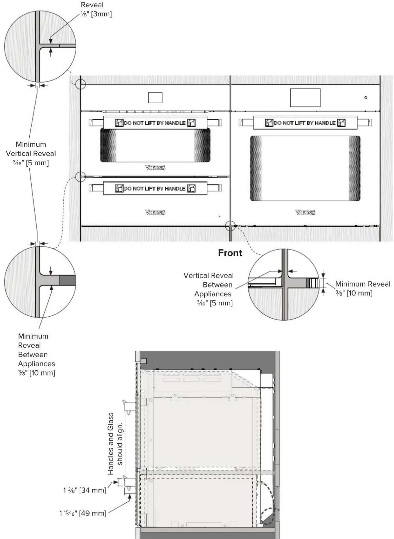 VIKING MVMSP6301BG - Side by Side Cabinetry Specifications - Single Wall Oven, Steam/Speed Oven &amp; Warming Drawer (MVSOE3601, MVSOC6301/MVMSP6301 &amp; MVWDE6301) - 2