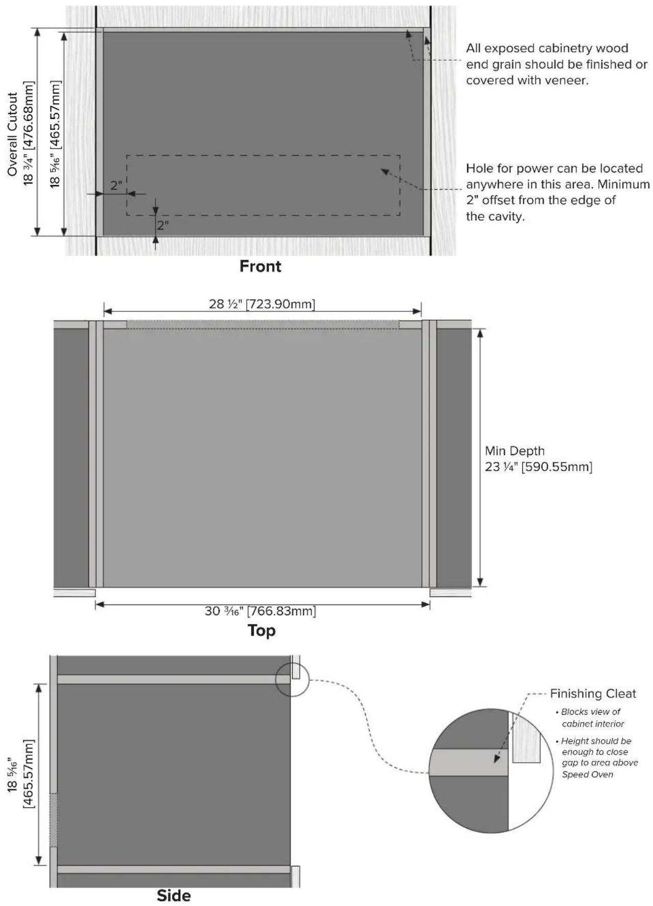 VIKING MVMSP6301BG - Cabinetry Specifications - Standalone - 1
