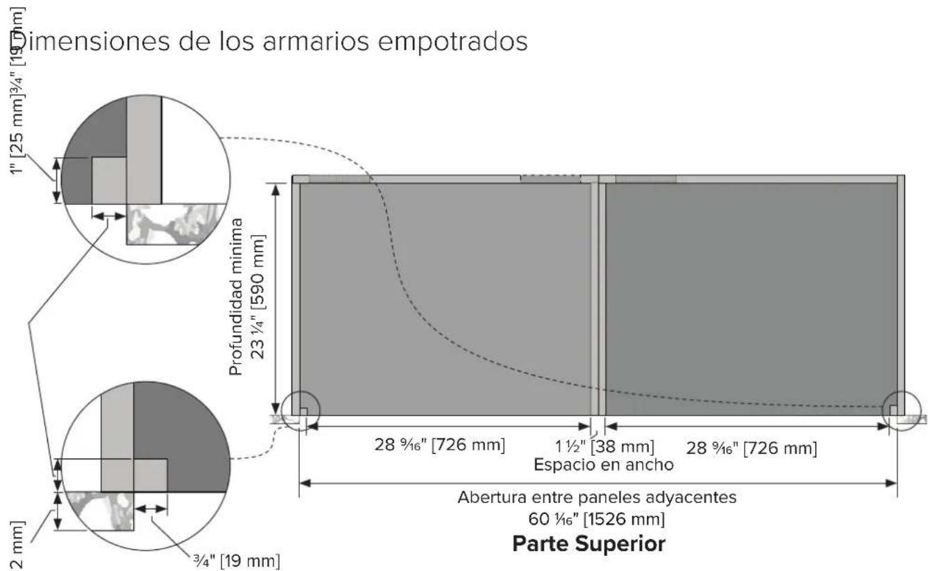 VIKING MVMSP6301BG - Especificaciones de los armarios lado a lado - Horno de pared simple, horno de vapor/rápido y cajón calientaplatos - 3
