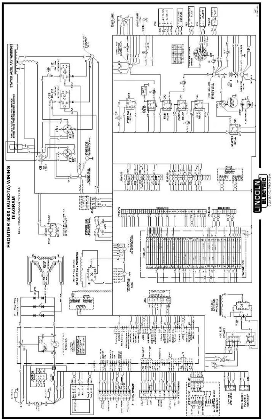 LINCOLN ELECTRIC Frontier 500X - SCHÉMA DE CÂBLAGE - G11048 - 1