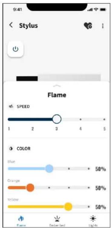 Napoleon Stylus Cara Elite NEFP32-5019W-IOT - flame setting - 2