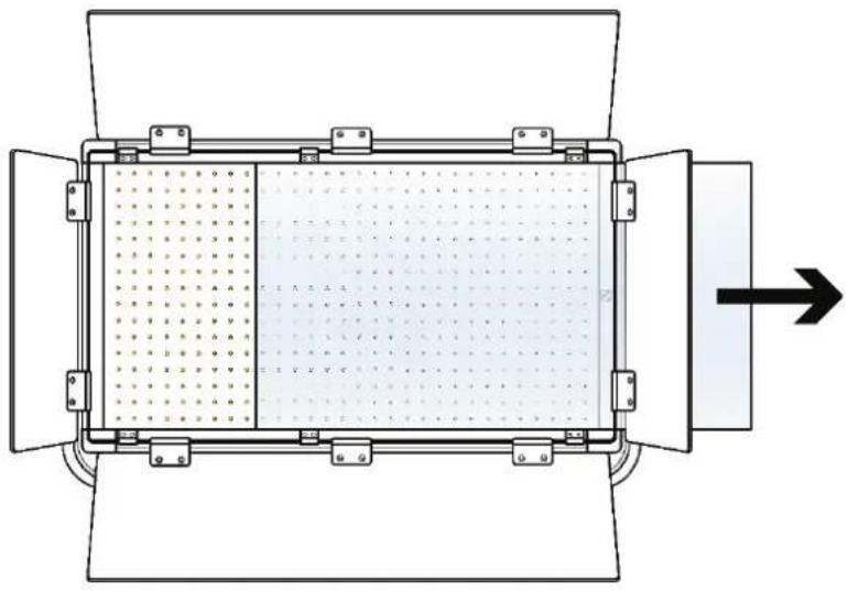 Dörr DLP-100W - Abnehmen/Anbringen der Diffusorscheibe - 1