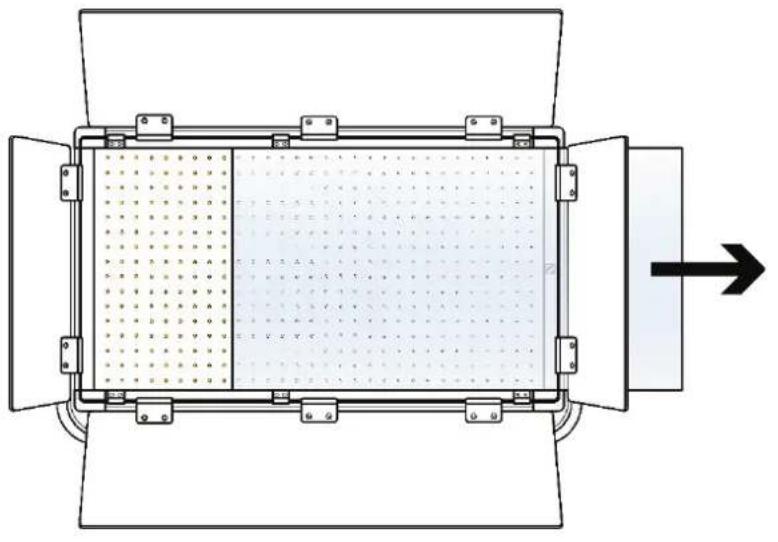 Dörr DLP-100W - Estrazione/innerimento del pannello diffusore - 1