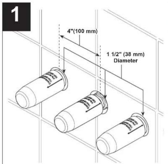 1 4"(100 mm) 1 1/2" (38 mm) Diameter