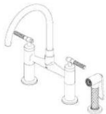 Brizo Litze 62554LF-PN - KITCHEN BRIDGE FAUCET WITH SPRAY LLAVE DE AGUA DE PUENTE PARA LA COCINA CON ROCIADOR ROBINET PONT À AVEC DOUCHETTE POUR ÉVIER DE CUISINE - 1