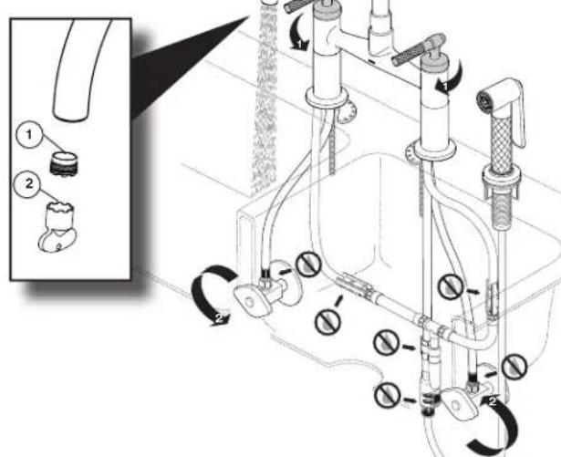 Brizo Litze 62554LF-PN - KITCHEN BRIDGE FAUCET WITH SPRAY LLAVE DE AGUA DE PUENTE PARA LA COCINA CON ROCIADOR ROBINET PONT À AVEC DOUCHETTE POUR ÉVIER DE CUISINE - 10