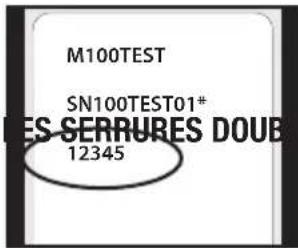 M100TEST SN100TEST01* ES SERRURES DOUB 12345