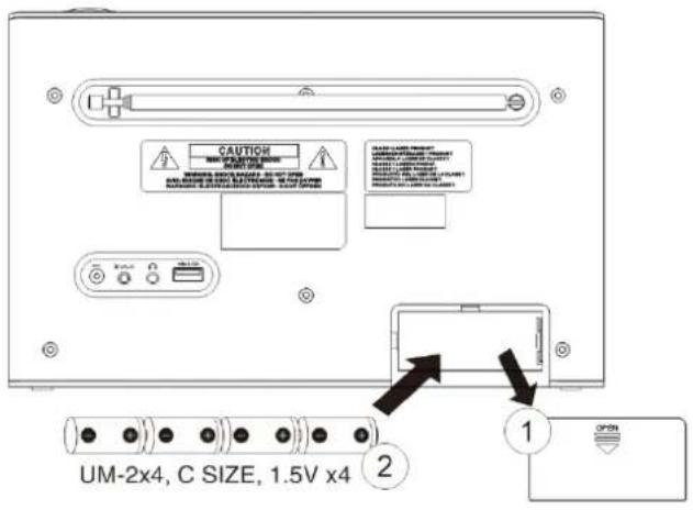 Soundmaster RCD1190 - WERKING OP BATTERIJEN - 1