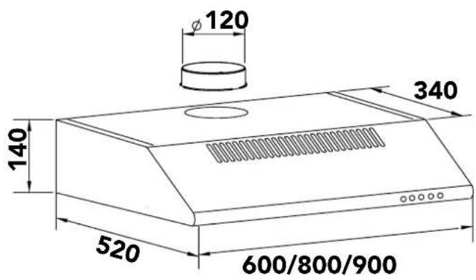 Glem Gas GHC632BK - DIMENSIONS - 1
