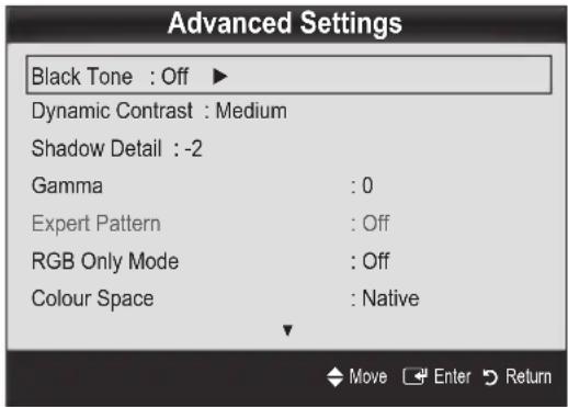 SAMSUNG UE46C9005ZW - Advanced Settings - 1