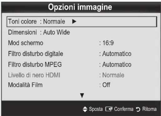 SAMSUNG UE46C9005ZW - Opzioni immagine - 1