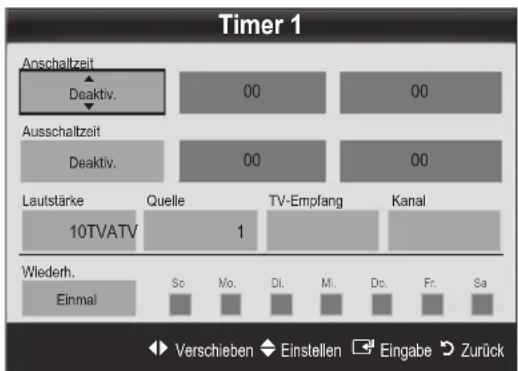 SAMSUNG UE46C9005ZW - Einstellen des Ein-/Ausschalttimers - 1