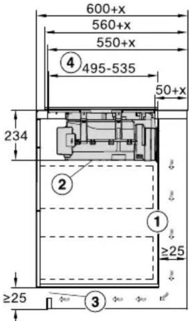 600+x 560+x 550+x ④ 495-535 50+x 234 ② ① ≥25 ≥25 ③